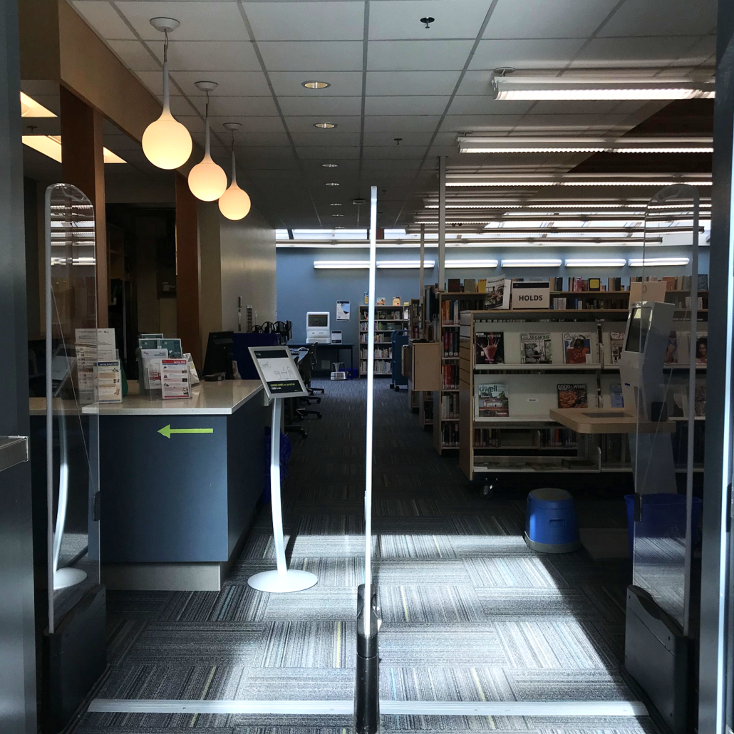 Entrance to the Queensborough Branch of New Westminster Public Library.