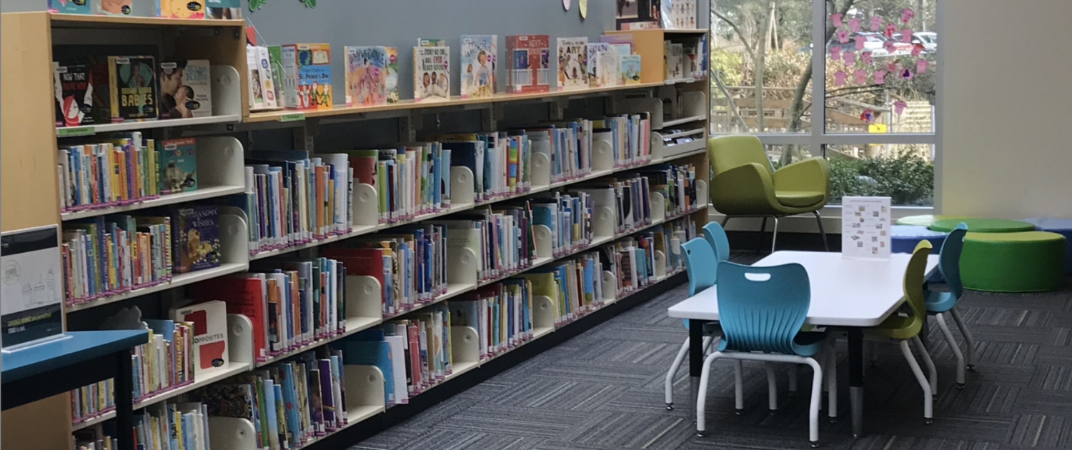 Children's area of New Westminster Public Library's Queensborough Branch.