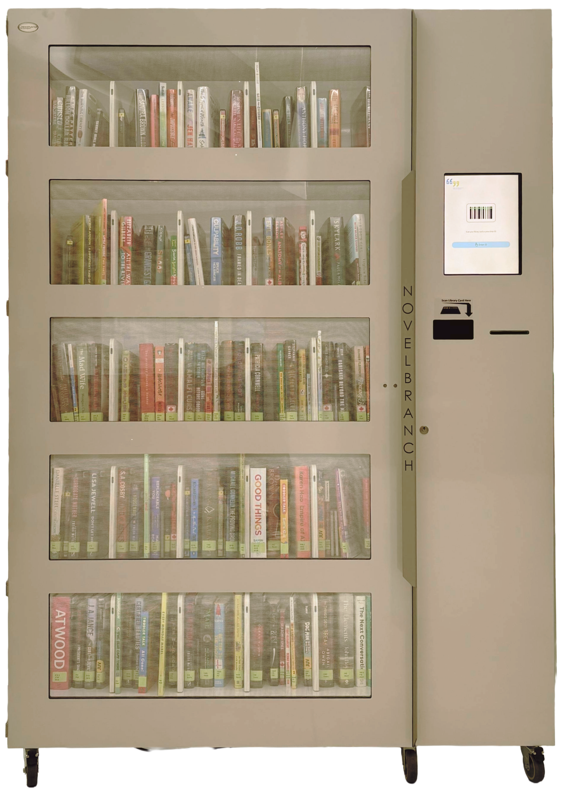 NWPL's self-serve kiosk, located at the Anvil Centre.