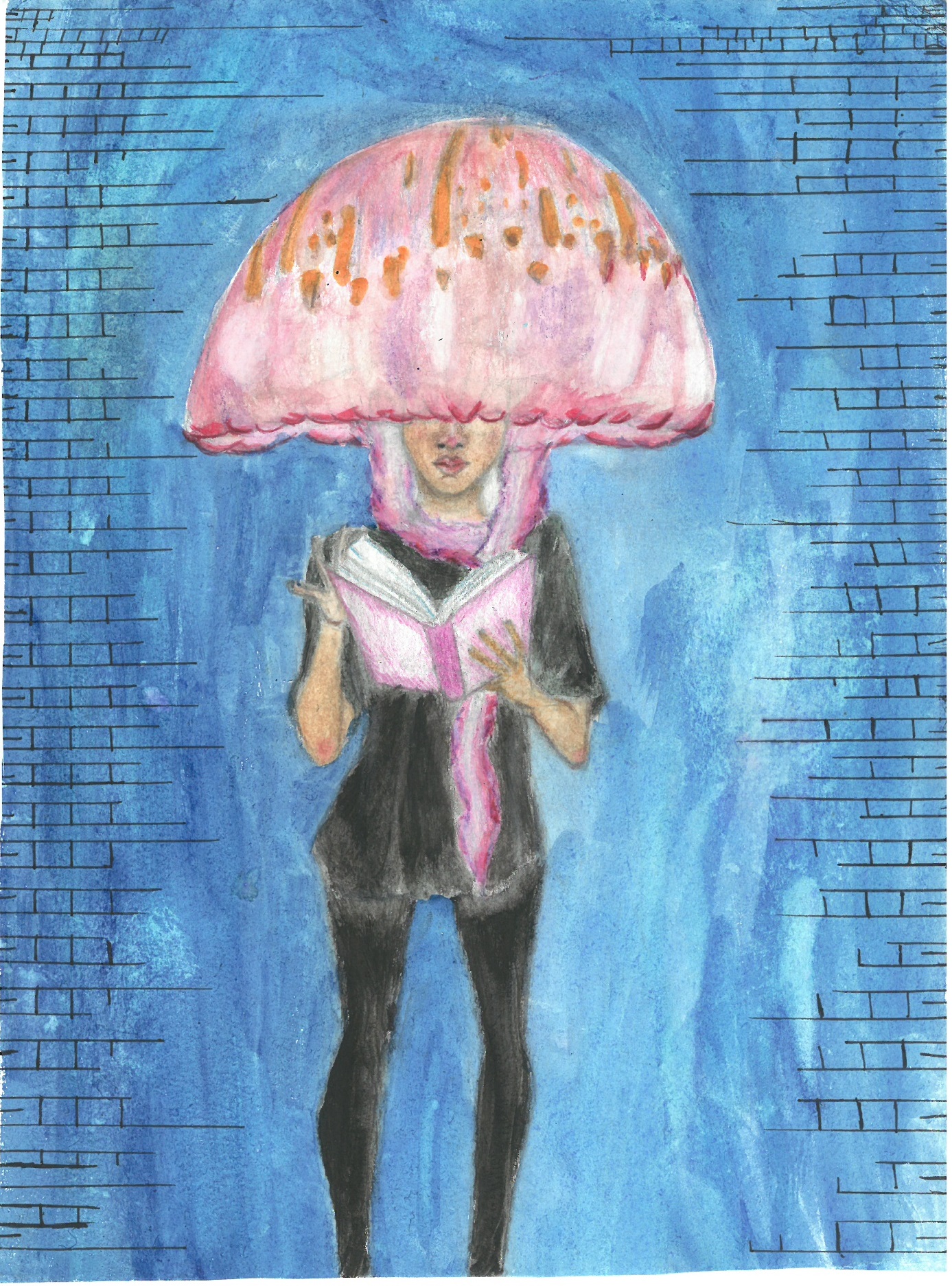 An orginal artwork created by Annaria Makula for NWPL's 2026 Teen Art Contest.