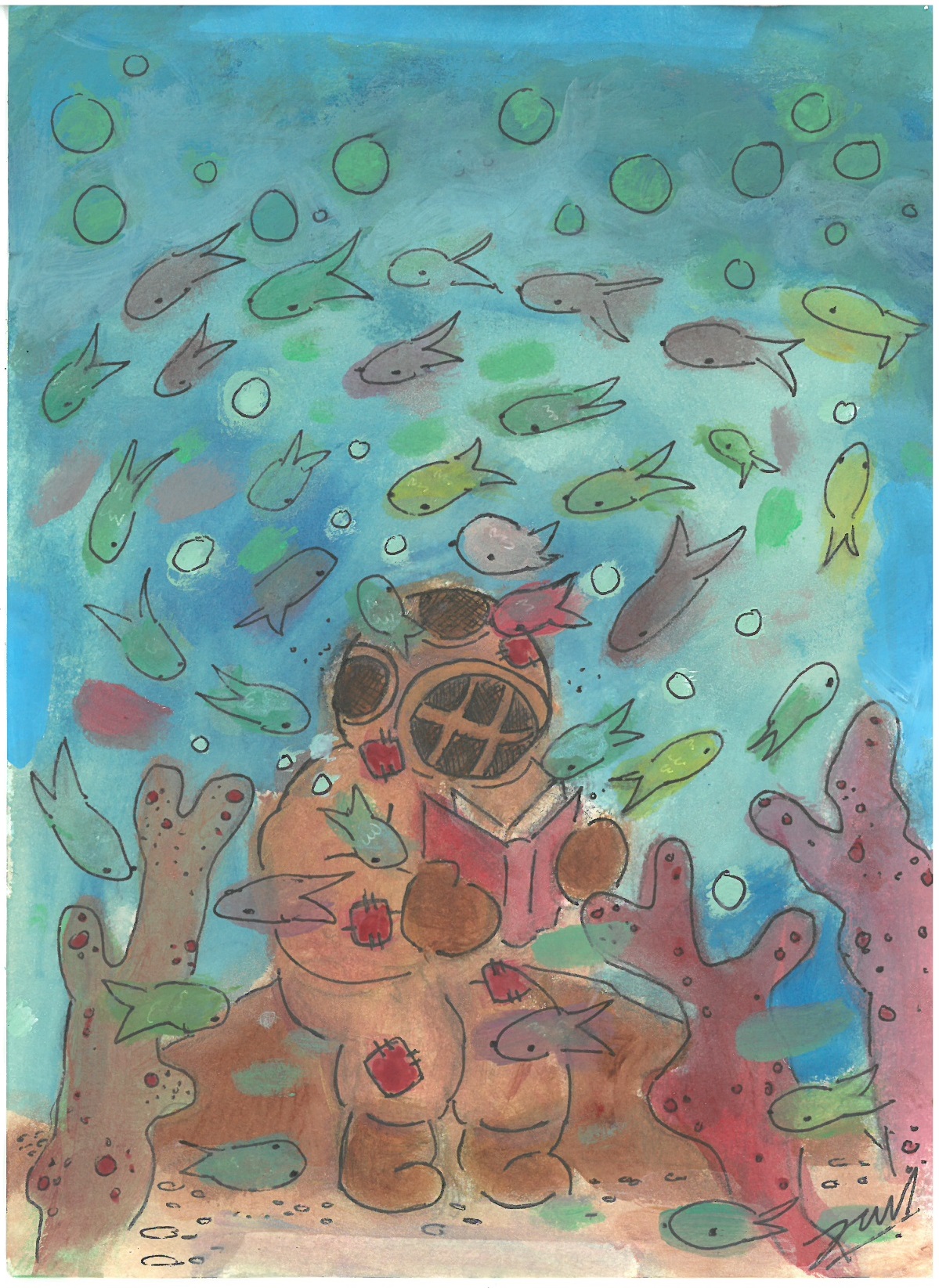 An orginal artwork created by Jancis Nartia for NWPL's 2026 Teen Art Contest.