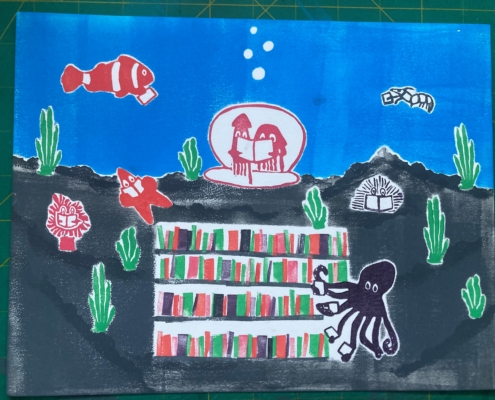 An orginal artwork created by Nasja MacRae for NWPL's 2026 Teen Art Contest.